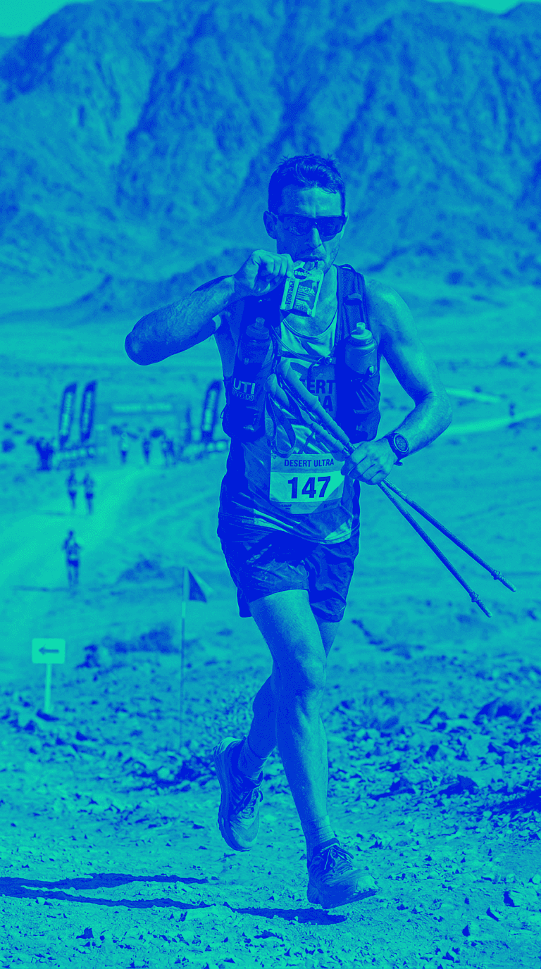 Hero section image showing athlete cutting up food